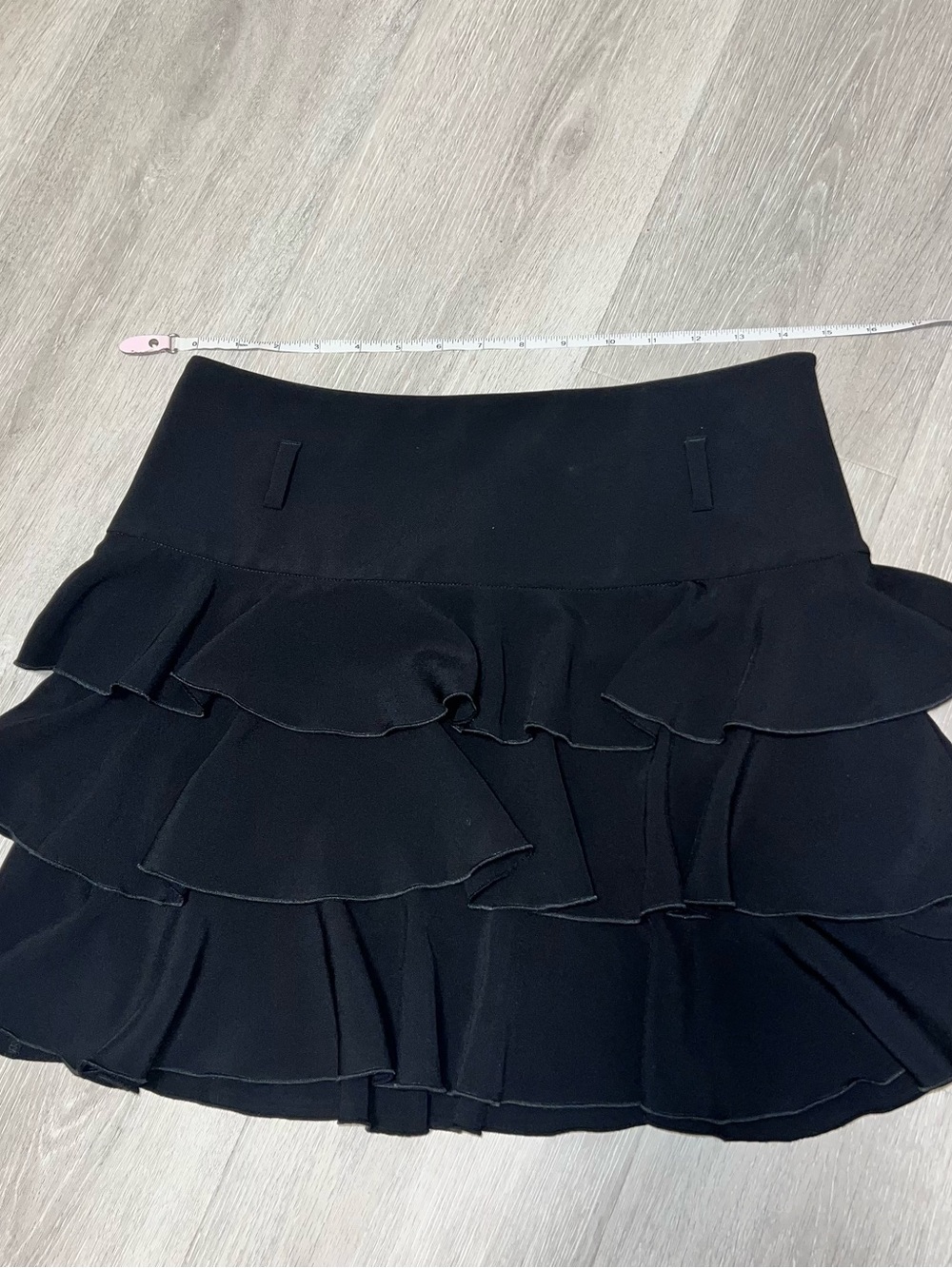 Express Black Tiered Ruffle Mini Skirt